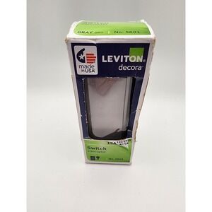 NIB Leviton Decora Switch Single Pole 15A Gray  No. 5601 Rocker Quickwire